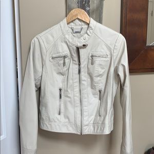 Faux leather moto jacket